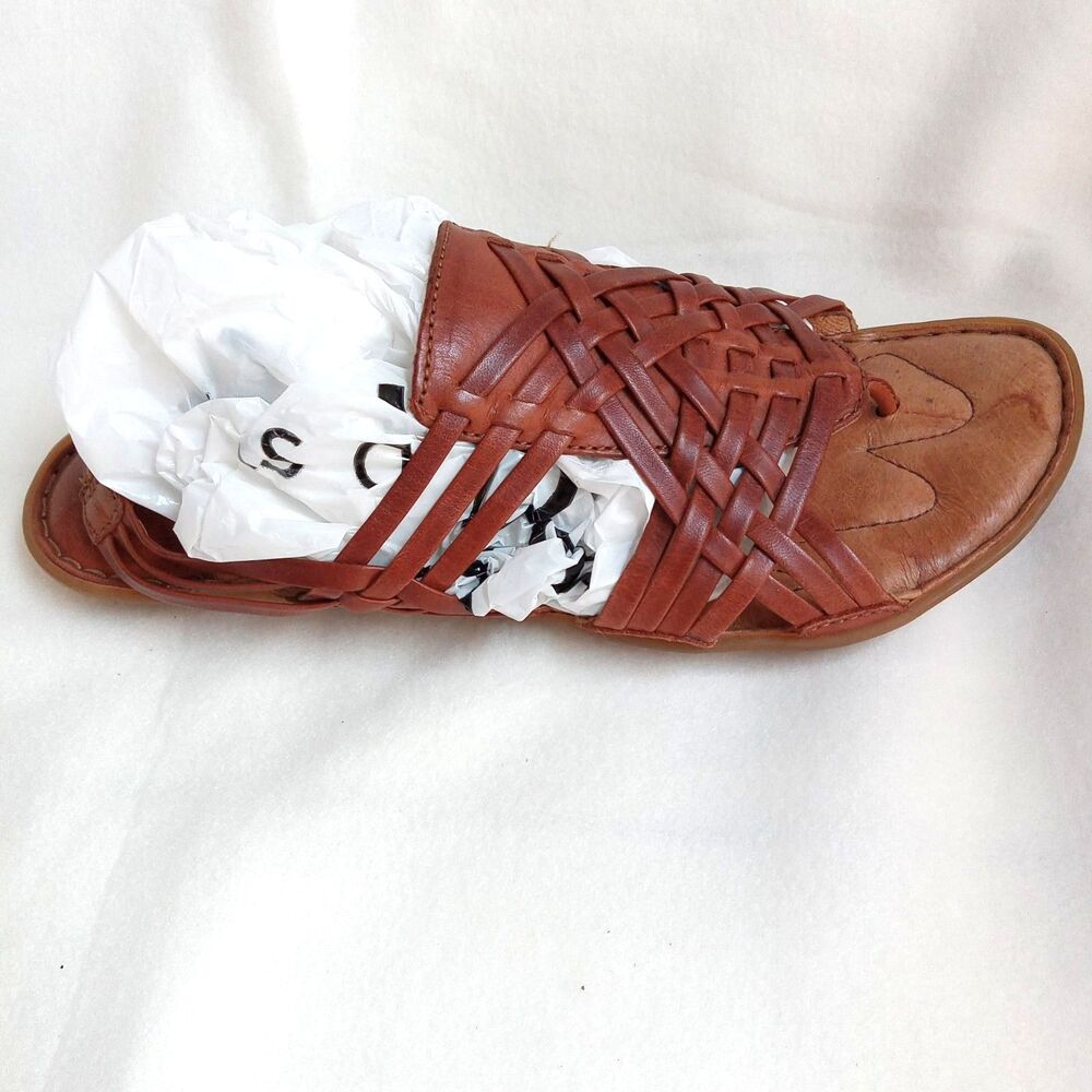 BORN Womens Sandal Size 8 Woven Huarache Brown Leather - Picture 6 of 7